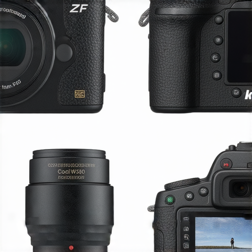 尼康相機系列比較圖，包括Z FC與Coolpix W300的外觀與功能特色，展示兩款相機的設計、操作介面及拍攝效果，幫助消費者了解最佳選擇。