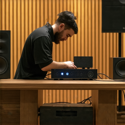 專業音響箱調整服務展示圖片，強調改善音質的重要性，提供專業技術，讓你家裡的音響系統獲得完美升級，提升音樂享受體驗，感受更清晰音效。