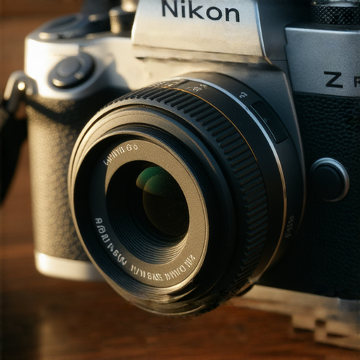 Nikon Z fc相機展示，鏡頭特寫，專業攝影器材，具有復古設計與現代科技結合，適合攝影師使用，捕捉每一瞬間的魔力。