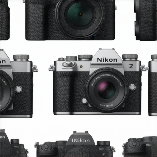 尼康Z FC相機展示其復古設計，與其他尼康機型並排對比，突顯不同攝影特色與技術，吸引攝影愛好者深入了解尼康相機的魅力與創新。
