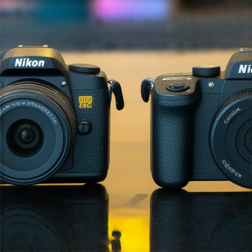 Nikon ZFC與Coolpix W300攝影機並排展示，展現其獨特設計與功能，旨在激發創作靈感，鼓勵探索不一樣的攝影世界，捕捉每個精彩瞬間。