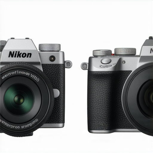 尼康相機系列展示，包含nikon z fc的復古設計與高性能，及coolpix w300的防水防震特性，適合各類攝影需求，展現尼康在影像拍攝上的創新與魅力。