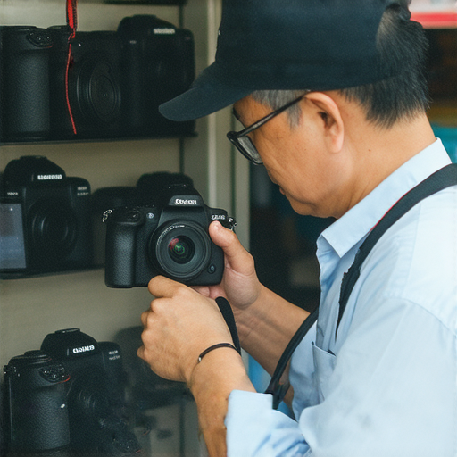 專業相機維修服務的技術人員在深水埗及旺角檢查相機，提供專業維修建議，確保您的相機性能最佳，適合攝影愛好者。