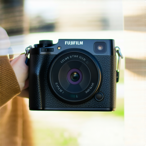 Fujifilm即影即有相機展示在自然光下，攝影師愉悅地拍攝，體驗完美捕捉瞬間的魅力，展現出鮮明的色彩和清晰的畫質，讓每個記憶都瞬間成為永恆。