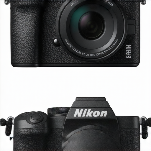 尼康Z FC相機與Coolpix W300相機並排展示，突顯其新世代攝影魅力，包含復古設計與現代科技的結合，展現驚人功能與拍攝效果，適合攝影愛好者及專業人士。