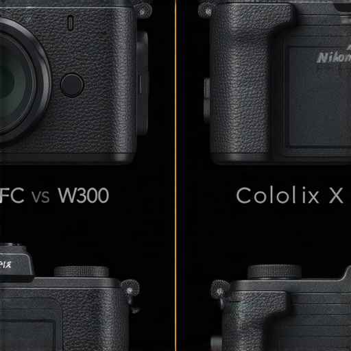 尼康Z FC相機與酷拍W300的比較圖，展示不同拍攝模式及特點，強調尼康相機系列的多樣性和全新體驗，適合各種攝影需求的愛好者。