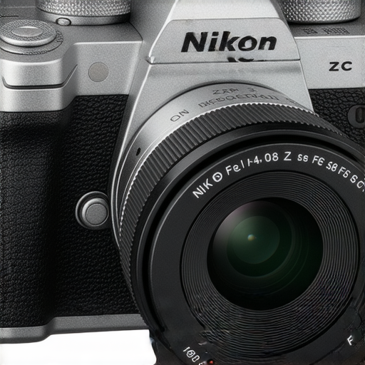 尼康Z FC相機展示圖，強調其復古設計和現代數位特性，包含Z系列標誌和鏡頭細節，詮釋探索尼康Z FC相機的魅力與特色，展示全方位解析的視覺吸引力。