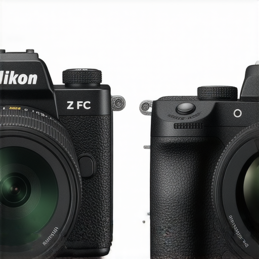 尼康Z FC與W300相機並排展示，強調其設計與功能，適合專業攝影的多樣化需求，展現尼康相機的魅力和專業性能，適合攝影愛好者探索新可能。