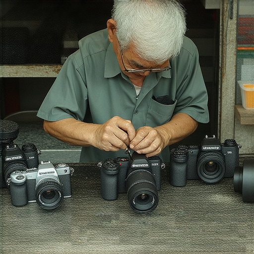 深水埗和旺角專業相機維修服務，技術人員正在修理相機，使用專業工具，讓攝影愛好者無需擔心故障影響創意，隨時歡迎來探索我們的服務。