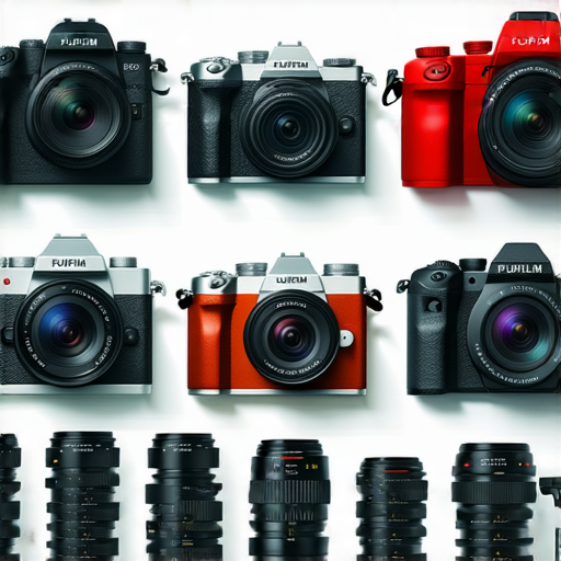 2024最佳Fujifilm相機展示圖，包含多款即棄相機與鏡頭，展現攝影靈感與創意，適合攝影愛好者探索與選擇的完美搭檔。
