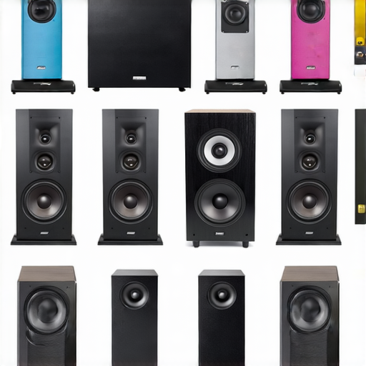 選擇最適合你的音響箱，提升音樂體驗的必備工具，展示不同型號音響箱的排列與設置，強調音質效果及設計風格，幫助消費者找到理想音響選擇。