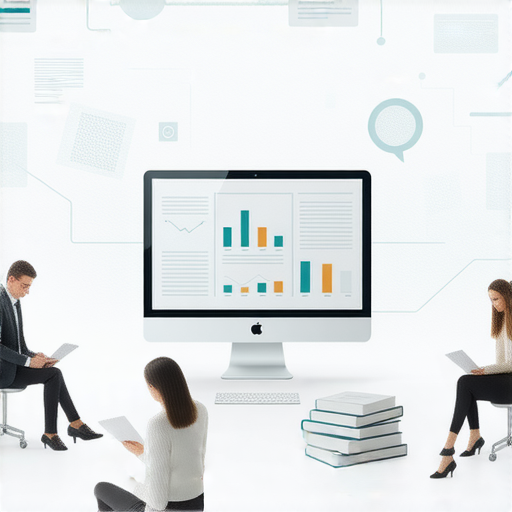 提升商業英語能力的最佳課程選擇與指南圖片，展示商業專業人士學習英語的情境，包含教材、筆記及互動教學，強調提升聽說讀寫能力的重要性，適合想提高商業英語的人士。