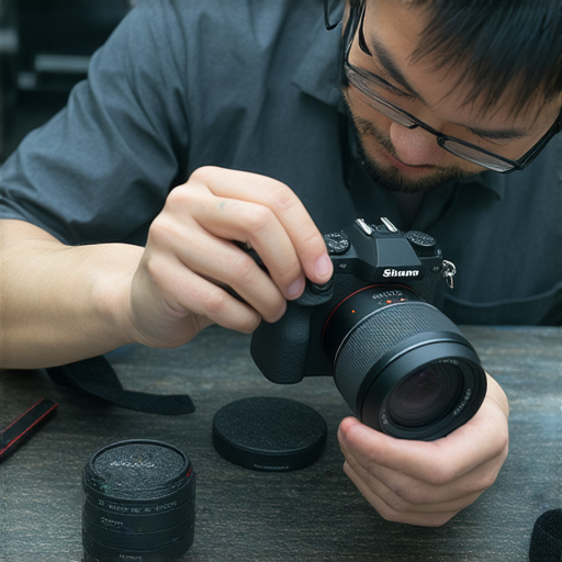 深水埗相機維修專業服務，技師正在檢查相機，更換鏡頭，輕鬆重拾拍攝樂趣，推薦給愛好攝影的您，別錯過這些優質技術與服務！