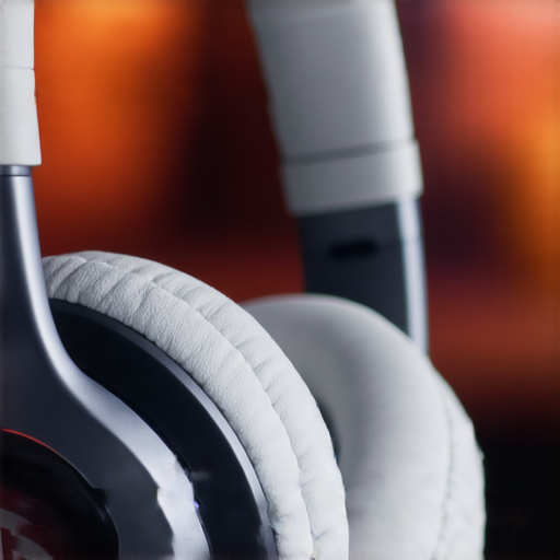 Beats耳機特寫，展現其精美設計和高科技元素，背景模糊的音樂場景，突顯耳機卓越音質的驚人功能，吸引耳機愛好者探索音質秘密。