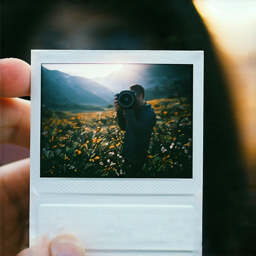 Fujifilm即影即有相機展示在戶外場景中，攝影師專注拍攝，背景為美麗風景，展現攝影技巧與專業服務，啟發拍攝旅程，提升攝影體驗。