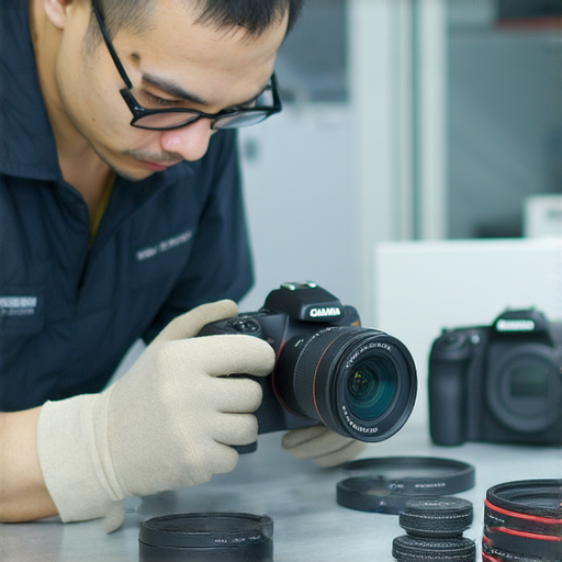 香港專業相機維修服務展示，位於深水埗和旺角，提供全方位維修解決方案，專業技術人員正在檢查相機，適合攝影愛好者和專業用戶的需求。