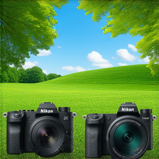 尼康Z fc與Coolpix W300相機並排展示，背景為美麗自然風光，突顯攝影的創意與冒險精神，探索無限攝影可能性，適合各類使用者的完美選擇。