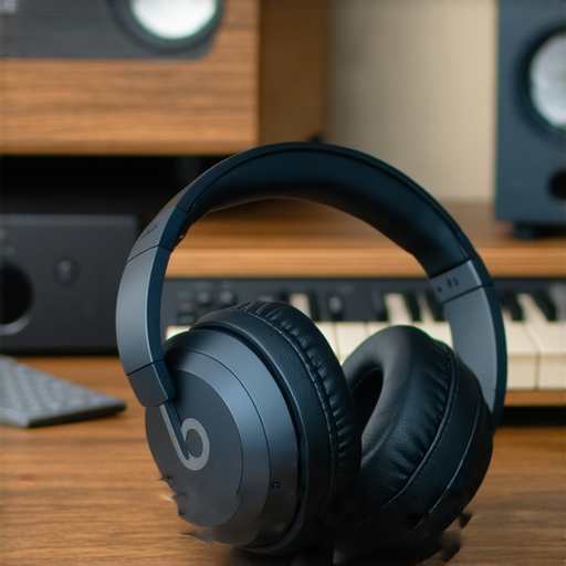 Beats耳機展示，強調音質新境界及設計特色，背景有專業音響設備，吸引音樂愛好者探索耳機的獨特魅力與專業服務，展現高品質音樂體驗。