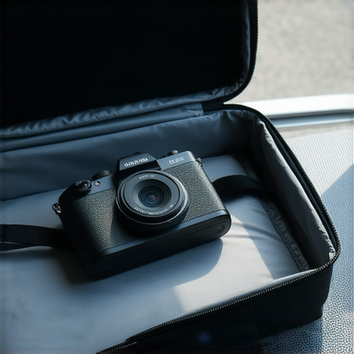 傻瓜相機擺放在行李箱中，展示其是否適合托運的情況，背景中有拍攝次數與重複使用的相關提示，強調安全性與便捷性。