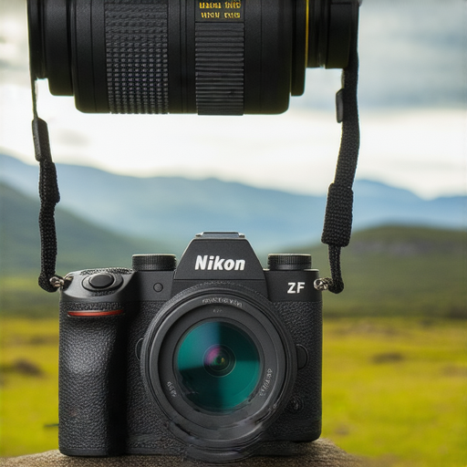 尼康Z FC相機展示在戶外，強調其復古設計和現代科技結合，攝影師正在使用相機拍攝，背景為美麗自然風景，展現專業攝影服務和攝影故事創作的精髓。
