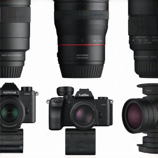 Fujifilm鏡頭與相機推薦2024的最佳選擇展示，展示不同型號的Fujifilm鏡頭與相機，呈現其優雅設計與功能，適合攝影愛好者探索攝影新視界。