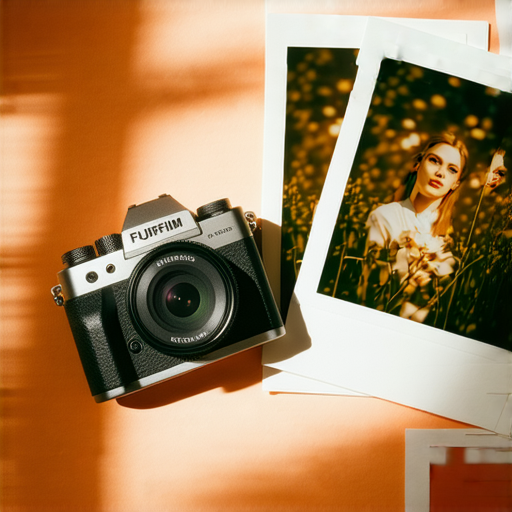 Fujifilm相機展示，攝影愛好者正在探索即影即有的攝影技巧，畫面中有相機及拍攝作品，傳達出攝影新世界的吸引力和創意靈感。