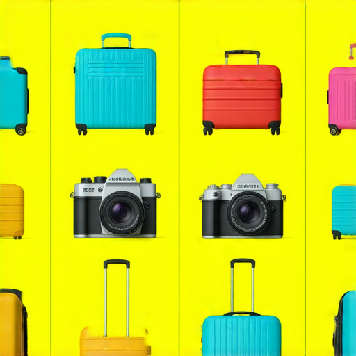 傻瓜相機與行李托運的關聯圖示，呈現攝影愛好者在旅行中使用傻瓜相機拍攝的情形，結合相機托運規範與拍照細節，探索傻瓜相機能否托運與拍照的問題。