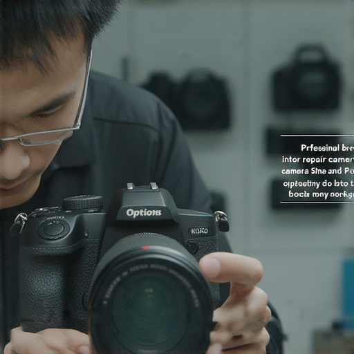 深水埗與旺角專業相機維修服務，技術人員正在檢查相機，提供高質量維修選擇，讓相機重獲新生，適合攝影愛好者和專業人士。