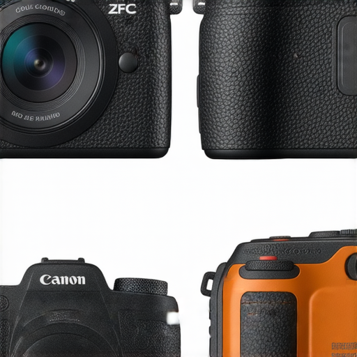 佳能Z FC與Coolpix W300的對比圖，展示兩款相機的外觀與功能，幫助攝影愛好者選擇合適的攝影設備，提升專業攝影服務質量。