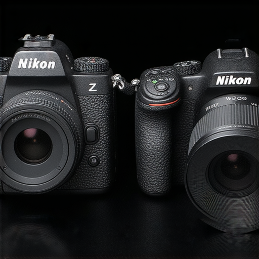 Nikon Z f C 相機與 W300 防水相機並排展示，適合專業攝影師的最佳選擇，探索攝影潛力，捕捉每個精彩瞬間，提升攝影技術的理想工具。