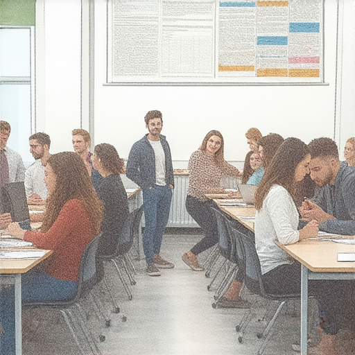 提升職場競爭力的商業英語課程與商務英語學習技巧，圖片展示學員在課堂上學習與討論，專注於語言能力提升，強調商業溝通和專業英語的重要性，助力職業發展。