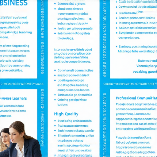 提升職場競爭力的商業英語課程與商務英語課程介紹，課程內容涵蓋商業溝通技巧、專業英語詞彙、會議表達與商務寫作，幫助學員增強國際商務能力與職場表現。