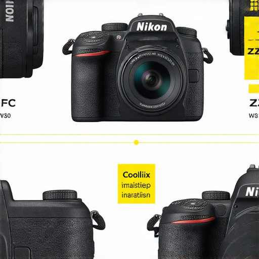 尼康相機系列全解析圖，包括Z F C、Coolpix W300等型號，展示設計與功能，幫助用戶選擇適合的相機類型，適合攝影愛好者及專業人士。