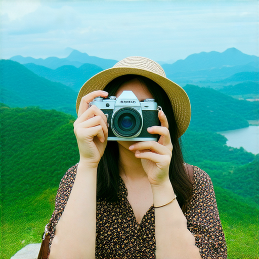 傻瓜相機托運的旅遊小秘訣，展示旅行者用傻瓜相機拍攝美景的場景，讓你的旅遊更完美，捕捉每一個珍貴瞬間，分享拍攝方法和經驗。