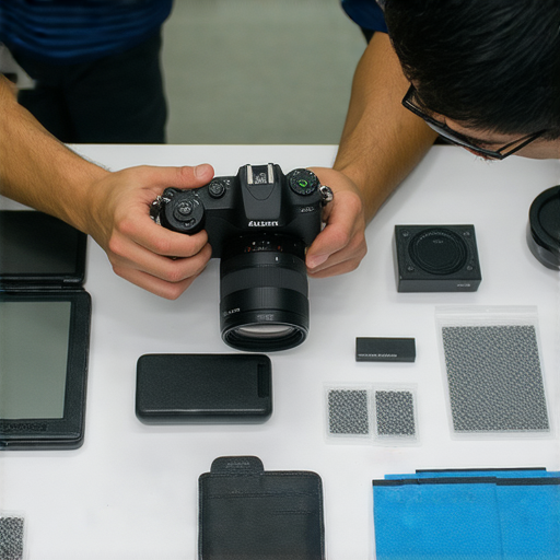 深水埗的專業相機維修服務展示，技師正在修理數碼相機，工具和零件整齊擺放，提供全面的維修解決方案，讓您的數碼相機重生，提升拍攝體驗。