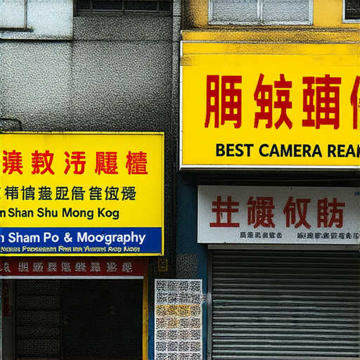 深水埗與旺角最佳相機維修店的外觀，多家維修店鋪排列整齊，展示專業工具和相機設備，吸引攝影愛好者前來修復數碼相機，讓技術重現光彩，提升拍攝體驗。