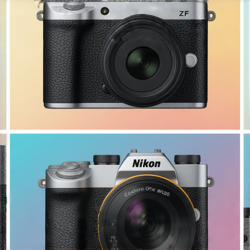 尼康相機系列展示，包括Nikon Z FC的復古設計與高效能，還有Coolpix W300的防水耐衝擊特性，突顯不同用途與特色，供攝影愛好者參考選擇。