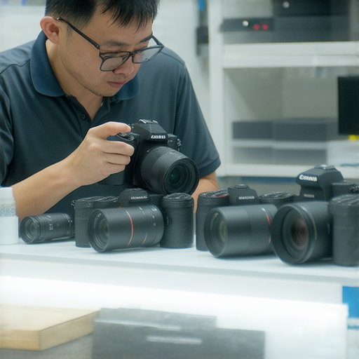 揭開相機維修秘密的專業服務，展示深水埗、旺角一站式解決方案，圖片中可見技師正在專注維修相機，周圍擺放各類維修工具，服務環境整潔專業。