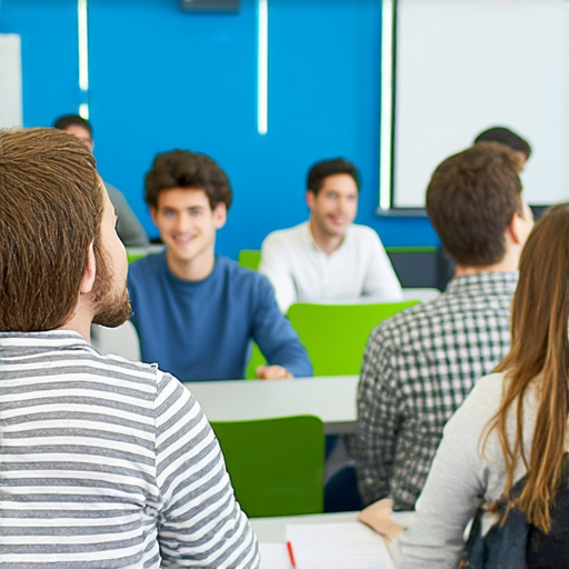 提升職場競爭力的商業英語與商務英語課程選擇，展示學員學習場景，教室內有專業講師授課，學員積極互動，環境專業適合進修提升。