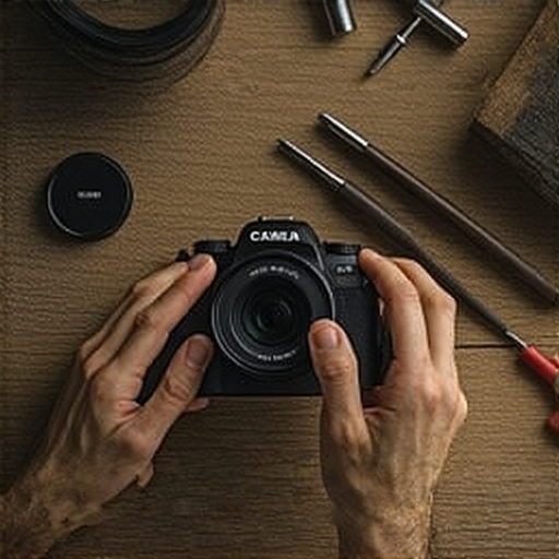 探索深水埗和旺角的相機維修服務，專業技術人員在修理相機，讓相機重獲新生，展示維修過程中的專注與專業，提升攝影愛好者的使用體驗。