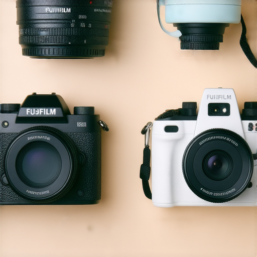 Fujifilm相機的各類型展示，包括instax拍立得及各式菲林相機，凸顯其魅力與創意拍攝風格，吸引攝影愛好者探索不同攝影體驗。