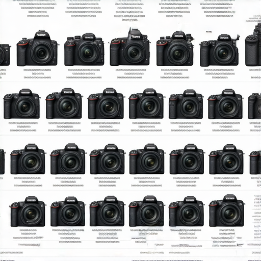 全面探索Nikon相機系列特色與性能分析的圖片，展現各款Nikon相機的設計、功能、拍攝效果以及性能比較，強調其在攝影領域的創新與優勢。