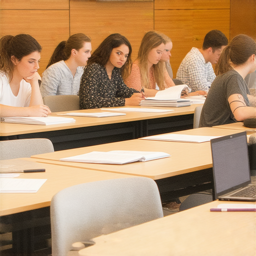 提升職場競爭力的商業英語課程與商務英語課程選擇指南，展示學習者在教室中專注於英語學習的場景，旁邊有教材和筆記，強調課程的重要性與實用性。