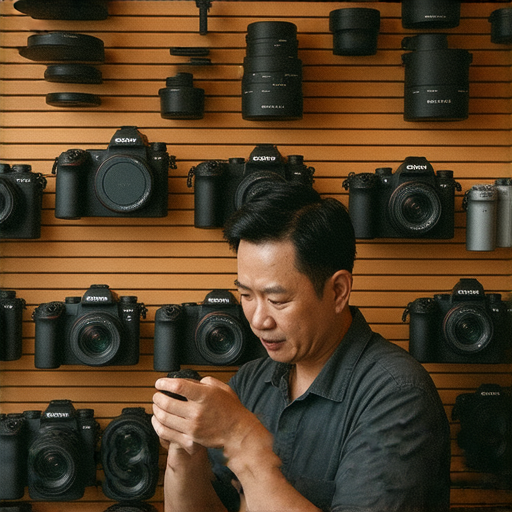 深水埗與旺角專業維修中心的相機維修專家，正在檢查SONY與CANON相機，分享維修秘訣，提供專業且快速的相機故障解決方案，幫助攝影愛好者恢復拍攝樂趣。