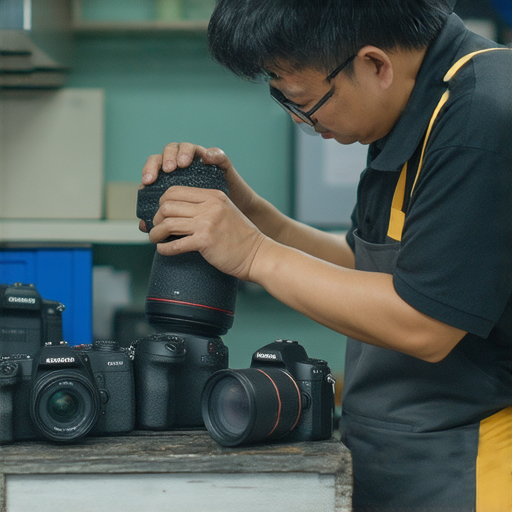 深水埗與旺角的專業相機維修服務，技術人員正在檢查相機，提供高品質維修解決方案，吸引攝影愛好者探索最佳選擇。