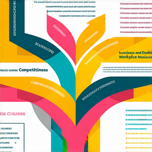 提升職場競爭力的商業英語課程與商務英語課程分析圖示，展示學習內容、課程結構及其對職場發展的影響，強調英語能力在商業環境中的重要性與需求。