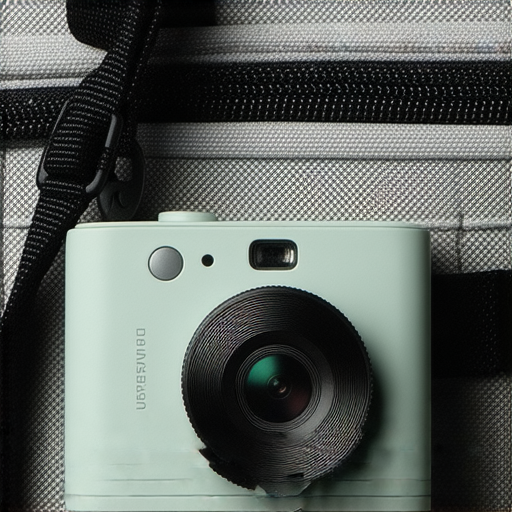 傻瓜相機展示圖，突出其便攜性及拍攝功能，背景中設有旅行行李，顯示能托運特點，圖片中包含品牌標誌及按鈕特寫，方便讀者了解傻瓜相機用途與拍幾張的能力。