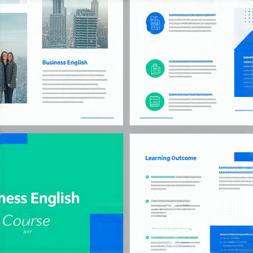 提升職場競爭力的商業英語課程與商務英語課程介紹圖，展示課程內容與學習成果，強調英語技能在全球商業交流中的重要性，適合各行各業專業人士參加。