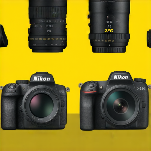 尼康數位相機系列探索圖，展示Z FC、W300、X5及X50相機設計與特性，突顯不同型號的外觀、操作介面及適用場合，適合攝影愛好者了解尼康相機選擇。