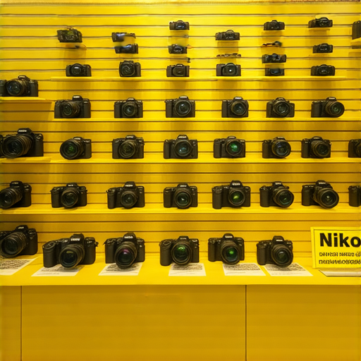 香港Nikon相機展示，強調超值價格與專業服務，背景為水貨選擇的實體店面，吸引攝影愛好者與專業人士探索優惠機會，機不可失。